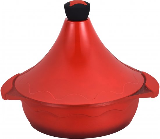 סיר שטוח/טאג'ין + מכסה רגיל בגודל 26 ס''מ Amercook Alfetta - צבע אדום