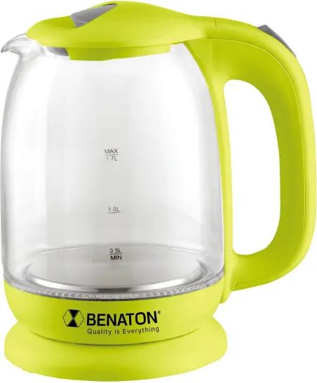 קומקום חשמלי זכוכית 1.7 ליטר Benaton BT-8025 -  צבע ירוק