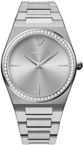 שעון יד אנלוגי לנשים עם רצועת Stainless Steel כסופה Pierre Richardson Pr3371 - צבע החוגה: כסוף