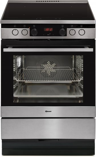 תנור משולב כיריים אינדוקציה צר 60 ס''מ 77 ליטר 11 תוכניות 5 אזורי בישול Gram EKI 20662-92X - צבע נירוסטה