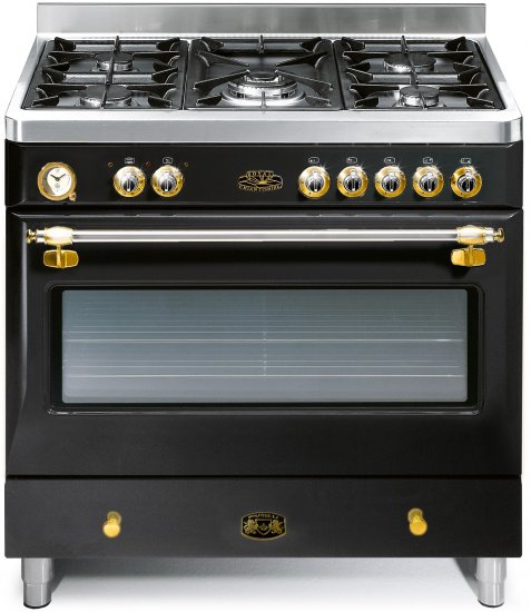 תנור משולב כיריים גז רחב 90 ס''מ 100 ליטר 8 תוכניות 5 מבערים Fratelli Royal 90 RC999AN - צבע שחור