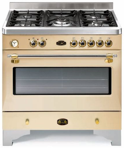 תנור משולב כיריים גז רחב 90 ס''מ 100 ליטר 8 תוכניות 5 מבערים Fratelli Royal 90 RC999CR - צבע קרם