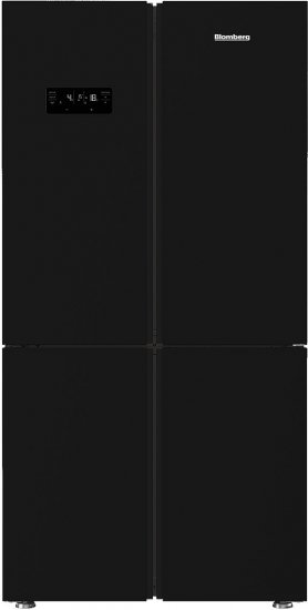 מקרר 4 דלתות מקפיא תחתון 535 ליטר Blomberg KQD1621GB – צבע זכוכית שחורה