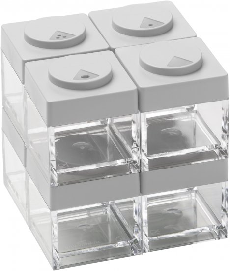 סט 8 קופסאות מודולריות לאחסון לתבלינים 100 מ"ל כל יחידה Omada Brickstore – לבן