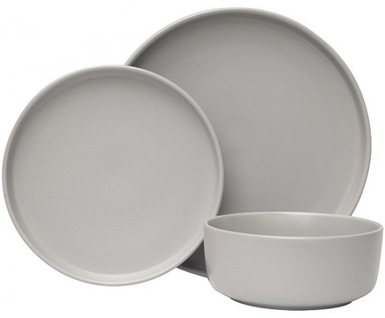סט אוכל 18 חלקים קרמיקה Grey Granite מבית Food appeal – צבע אפור