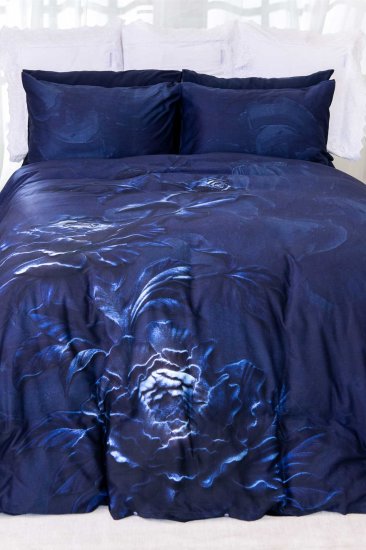 סט מצעי סאטן Indigo למיטת יחיד מתכווננת בגודל 90X200 מבית Vardinon – כחול כהה