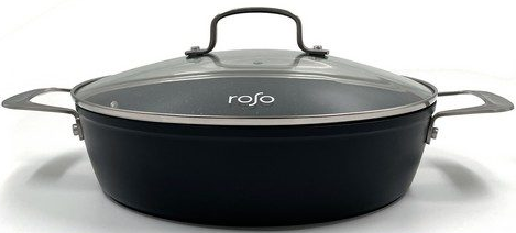 סיר סוטאז בגודל 28 ס''מ 3.7 ליטר עם מכסה סדרת Black Rock מבית Roso