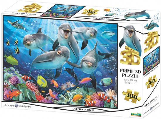 פאזל 300 חלקים מבית Prime3D - דולפינים משתעשעים