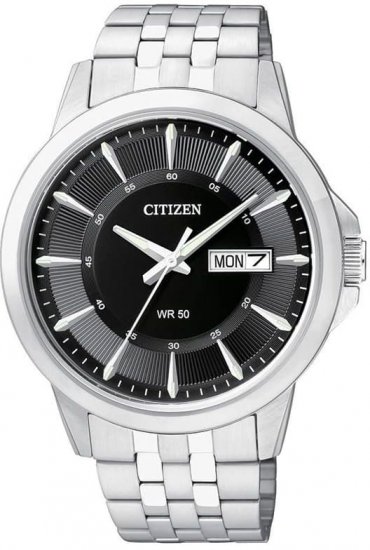 שעון יד אנלוגי לגברים עם רצועת Stainless Steel כסופה Citizen BF2011-51E – צבע שחור