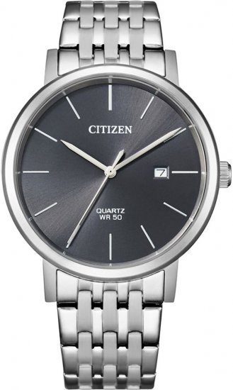 שעון יד אנלוגי לגברים עם רצועת Stainless Steel כסופה Citizen BI5070-57H - צבע שחור