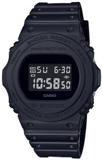 שעון יד דיגיטלי לגברים עם רצועת סיליקון שחורה Casio G-shock DW-5750E-1BDR - צבע שחור