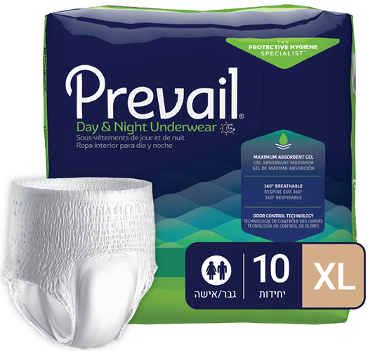 תחתונים סופגים לבריחת שתן מידה Prevail XL - כמות 10 יחידות