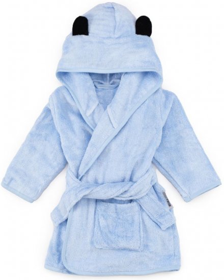 חלוק רחצה לילדים בגילאים 12-24 חודשים עשוי 100% במבוק מבית Little Penguin - צבע כחול