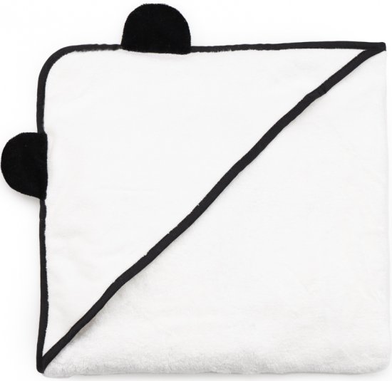 מגבת במבוק לתינוק עם קפוצ'ון מבית Little Penguin - צבע לבן