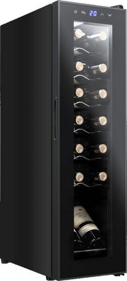 מקרר יין צר במיוחד ל-14 בקבוקים עם מדחס Landers JC40 צבע שחור