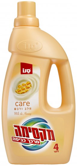 מרכך כביסה סנו מקסימה CARE - בניחוח חלב ודבש 4 ליטר
