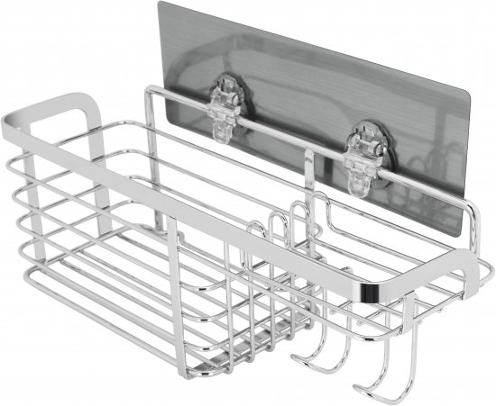 מתלה רב תכליתי למקלחת ללא צורך בקידוח לקיר Ecocamel - צבע כרום