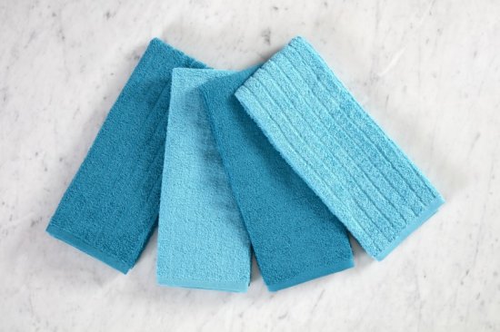 סט 4 מגבות מטבח ארבל 40X65 ס''מ ערד טקסטיל 2 טורקיז + 2 טורקיז בהיר