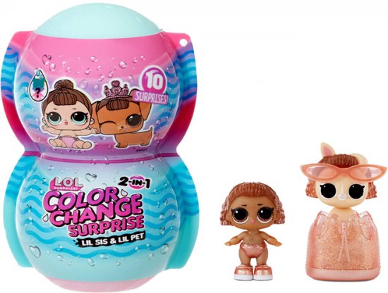 בובה בהפתעה מחליפה צבעים L.O.L. Surprise - אחות קטנה וחיית מחמד