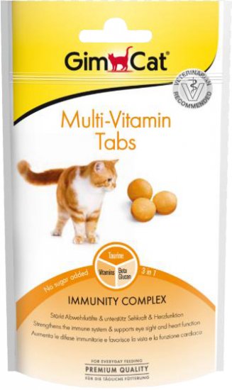 טבליות מולטי ויטמין לחתולים Gimcat - משקל 40 גרם.