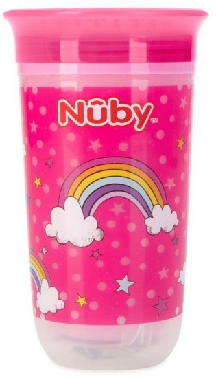 כוס הפלא עם אורות מהבהבים בנפח 300 מ''ל מבית Nuby - צבע כחול