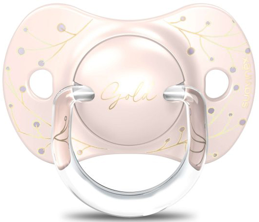 מוצץ סיליקון לגילאי 0-6 חודשים Suavinex Gold - צבע ורוד