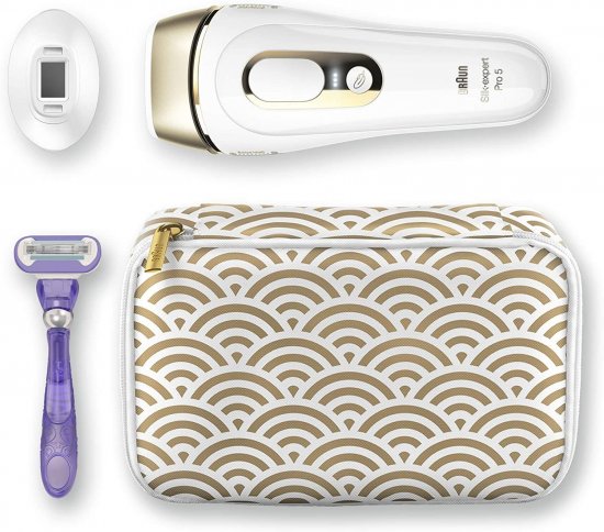 מסיר שיער עם 2 ראשים סטנדרטי PL5137 /Precision + סכין גילוח ותיק נשיאה אופנתי Braun Silk-expert Pro 5 IPL