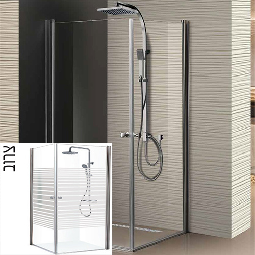 מקלחון הזזה פינתי 86-89 ס''מ דגם תום - טקסטורה צרוב