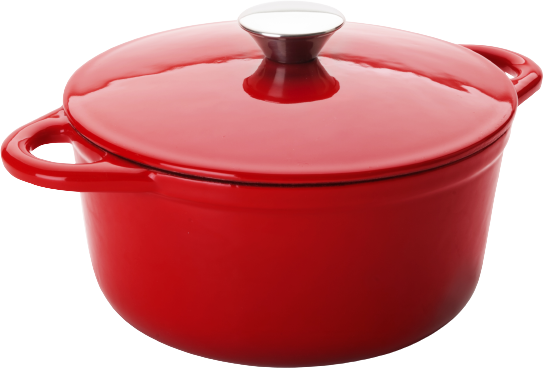 סיר יציקת ברזל עגול אמאייל 2.7 ליטר 21 ס''מ Ibili - צבע אדום