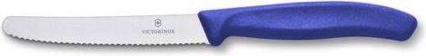 סכין רב שימושית עם להב משוננת לחיתוך ירקות ובשר 11 ס''מ Victorinox Swiss Classic - ידית ארגונומית - כחול