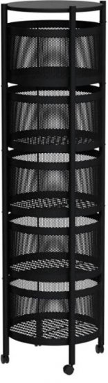 עגלת שירות 5 תאים נפתחת עגולה Playa Liat - צבע שחור