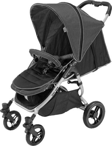 עגלת תינוקות דגם Tay Tay מבית BibaBaby - צבע אפור כהה עם שלד שחור