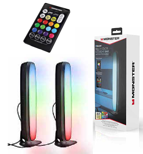 ערכת  תאורת לד צבעונית LIGHT BAR GAMERS כולל שלט Monster - שתי יחידות