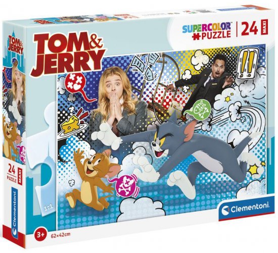 פאזל מקסי צבעוני 24 חלקים מבית Clementoni - טום וג'רי