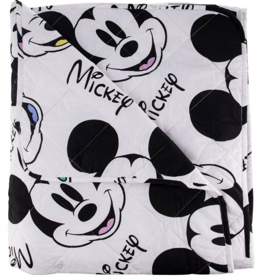 שמיכת קיץ כותנה דקה דיסני פייס ניאון 150X200 מבית Vardinon צבע שחור לבן וצהוב