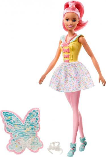 ברבי דרימטופיה - ברבי עם שיער ורוד וגופיה צהובה מבית Mattel