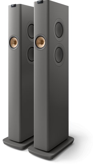 זוג רמקולים רצפתיים אלחוטיים KEF LS60 Wireless HiFi - צבע אפור טיטניום