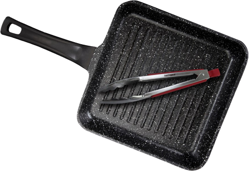 מארז מחבת גריל 28 ס''מ + מלקחיים Food Appeal