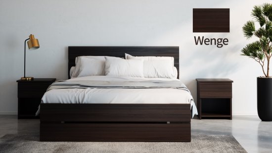 מיטה זוגית 160x200 דגם 7040 עץ דחוס + מזרן מתנה מבית Olympia - צבע מלמין אפור