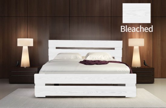 מיטה זוגית 160x200 דגם כפרית עץ מלא + מזרן מתנה מבית Olympia - צבע מולבן