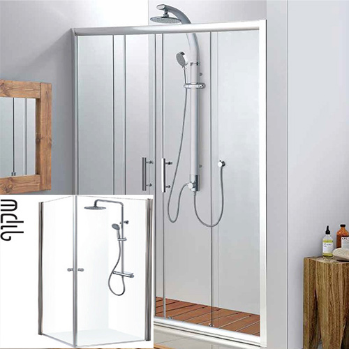 מקלחון חזית 2 דלתות הזזה 150-155 ס''מ דגם שגיא - טקסטורה צרוב