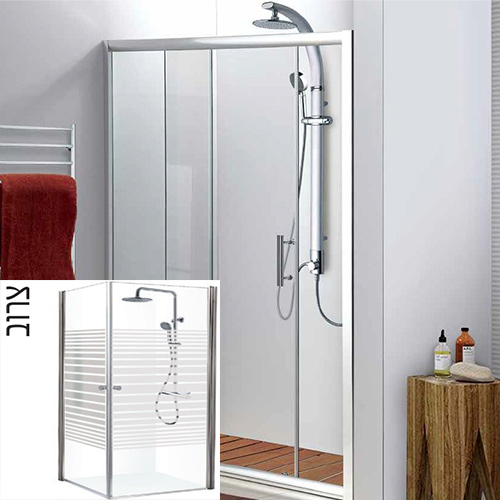 מקלחון חזית דלת אחת 115-120 ס''מ דגם מיכאל - טקסטורה צרוב