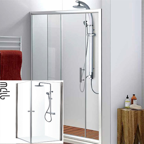 מקלחון חזית דלת אחת 115-120 ס''מ דגם מיכאל - טקסטורה שקוף