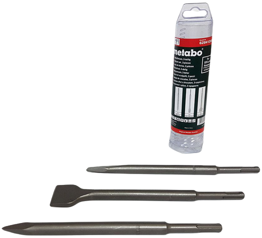 סט 3 איזמלים לפטישון באורך 250 מ''מ מבית Metabo