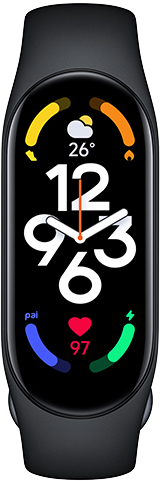 שעון רצועת יד Xiaomi Smart Band 7 – צבע שחור – שנה אחריות יבואן רשמי על-ידי המילטון