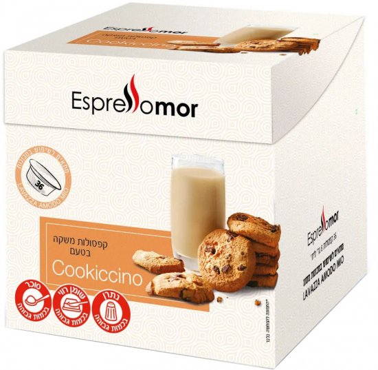 36 קפסולות Cappuccino Cookies תואמות Modo Mio מבית Espresso Mor