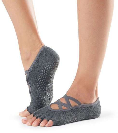 גרבי אחיזה 5 אצבעות חצויות Toesox Half Toe Elle מידה S צבע אפור כהה