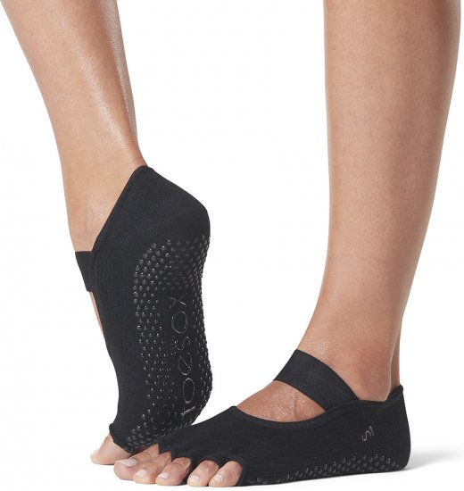 גרבי אחיזה 5 אצבעות חצויות Toesox Half Toe Mia מידה M צבע שחור