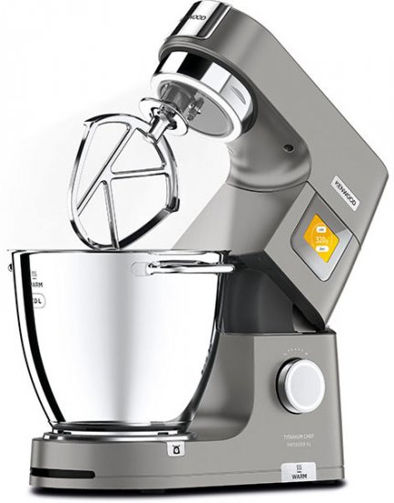 מיקסר שף רב תכליתי עם קערת חימום 7 ליטר + קערת עבודה 5 ליטר ומסך מגע דיגיטלי Kenwood Chef Patissier XL Titanium 1400W KWL90.004.SI צבע טיטניום