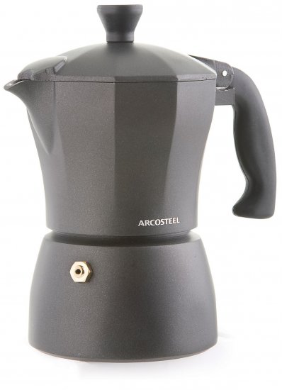 מקינטה אלומיניום ל-3 כוסות מבית Arcosteel - שחור